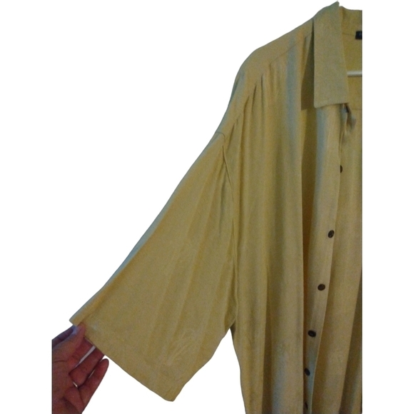 Port Authority Pale Yellow Tropical Beachy One Pocket Casual Button Down 2XL - Picture 2 of 8
